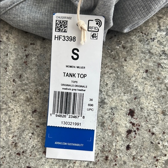 Adidas Gray Ribbed Tank Top - Picture 2 of 5